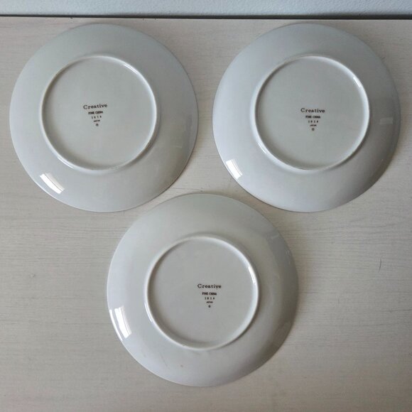 Set of 3 Vintage Platinum Star Burst by Creative Bread & Butter Plates - Picture 3 of 3